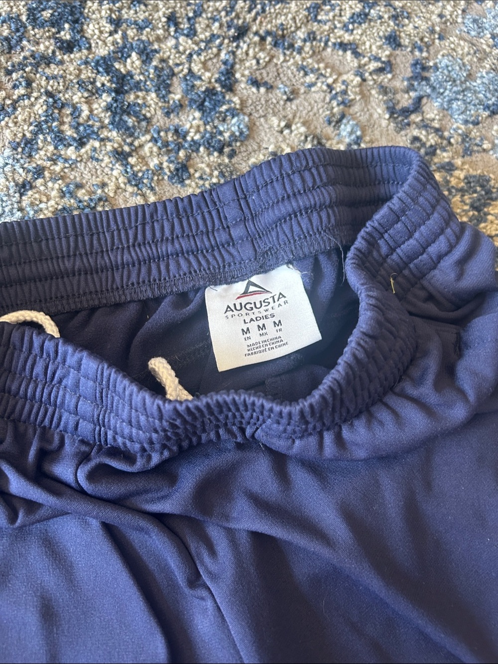 Augusta Sportswear Navy Track Pants with White Side Stripe